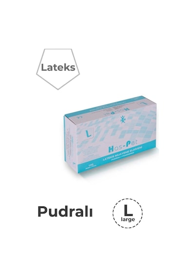 Haspet Latex Pudralı L Beden Eldiven 100lük