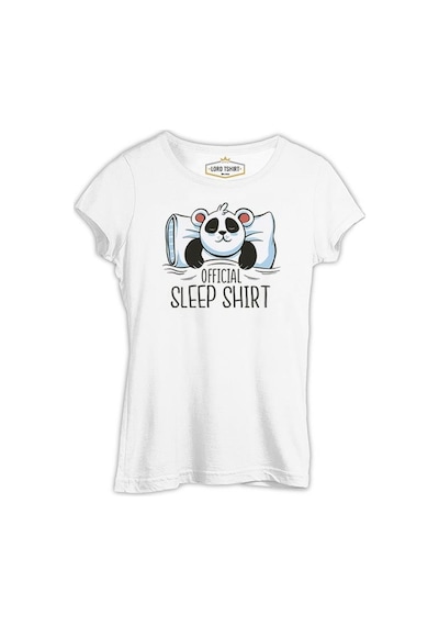 Official Sleep Tshirt Panda Sleeping Beyaz Kadın Tshirt 001