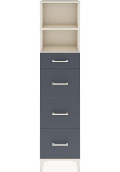 Arges Dolap 2 Raflı 4 Çekmeceli 44x30x182 Aytaşı-antrasit Aytaşı