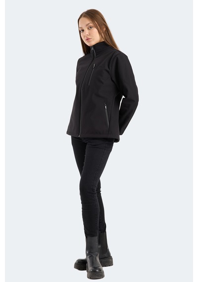 Slazenger Hıp Style Kadın Dik Yaka Fermuarlı Siyah Mont & Kaban Siyah
