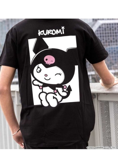 Noıssey Siyah Japon Karakter Kuromi Baskılı Oversize Rahat Kalıp