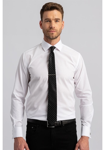 Tudors Modern Slim Fit Çift Manşet Erkek Gömlek-2262 Beyaz Tudors Modern Slim Fit Çift Manşet Erkek Gömlek-2262 Beyaz