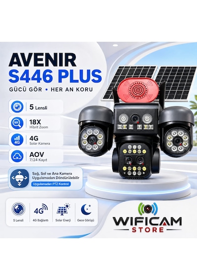 Avenir S446 Plus 3mp 5 Lens 6 Motor 18x Zoom 4g Solar Kamera