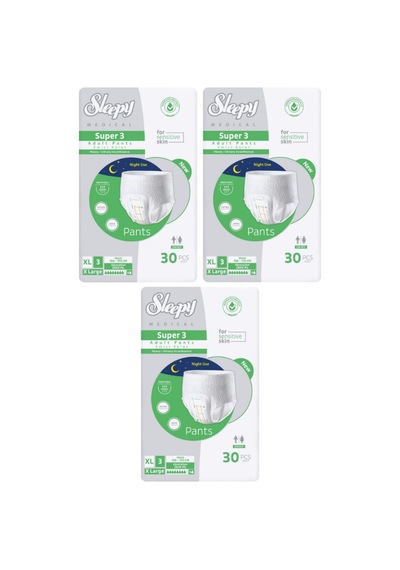 Sleepy Süper3 Emici Külot Xl Beden 3 Paket 90 Adet