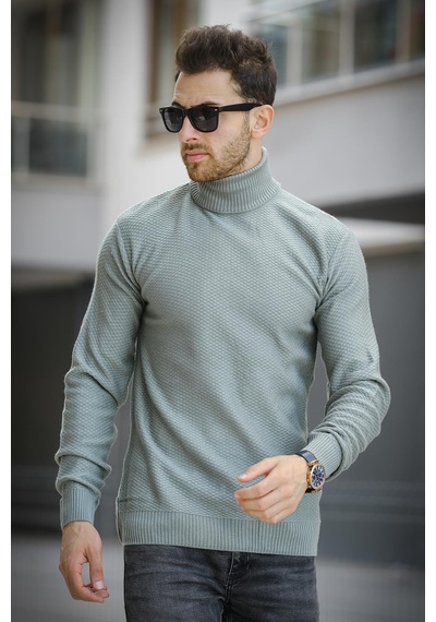 Oksit Seka 500 Slim Fit Petek Örgü Erkek Tam Balıkçı Kazak 001