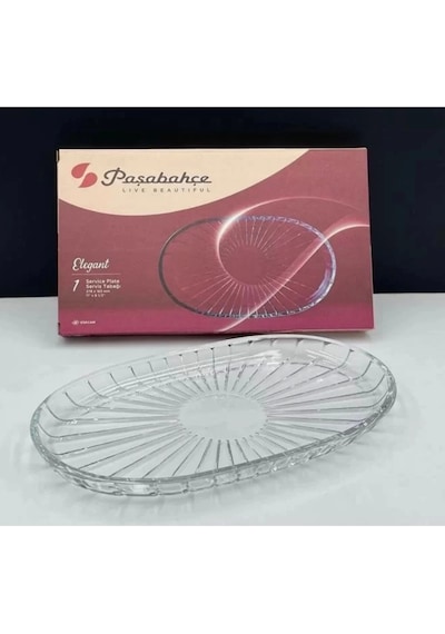Paşabahçe 54783 Elegant Oval Servis Tabağı 16x28 Cm Çok Renkli