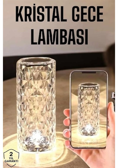 Kristal Dokunmatik Ve Kumandalı Masa Ve Gece Lambası Antrasit Melanj 26593378