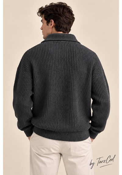 Cool Tarz Antrasit Erkek Oversize Fermuarlı Balıkçı Triko Kazak Çok Renkli Çok Renkli Cool Tarz Antrasit Erkek Oversize Fermuarlı Balıkçı Triko Kazak Çok Renkli Çok Renkli