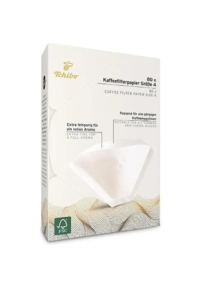 Tchibo 4 Numara Büyük Boy Filtre Kahve Kağıdı 3 X 80'li Beyaz