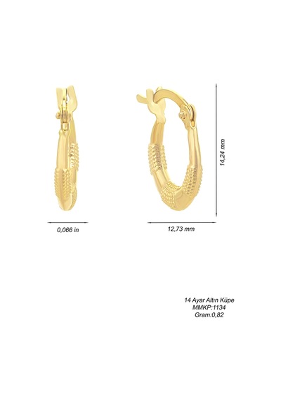 Moom Mücevherat Kadın 14 Ayar Altın Halka Küpe N11.15516
