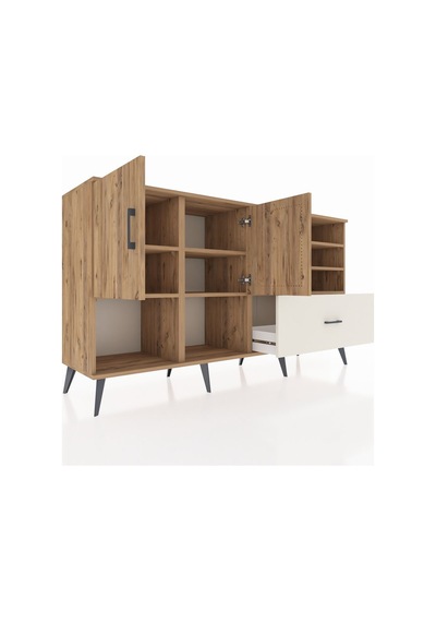 Kronos Konsol 7 Raflı Tek Çekmeceli 2 Kapaklı 176x59x99 Çam-çam/a Çam-çam/aytaşı Kronos Konsol 7 Raflı Tek Çekmeceli 2 Kapaklı 176x59x99 Çam-çam/a Çam-çam/aytaşı