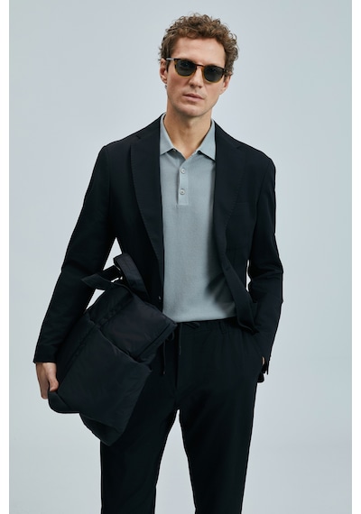 Lufian Asel Spor Erkek Blazer Ceket Slim Fit Siyah Siyah 111140170100100 Siyah
