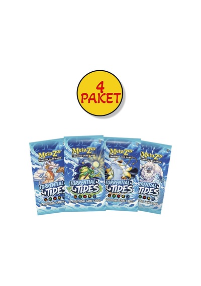 4 Paket Metazoo Torrential Tides Koleksiyon Kartları Booster Pack 48 Kart