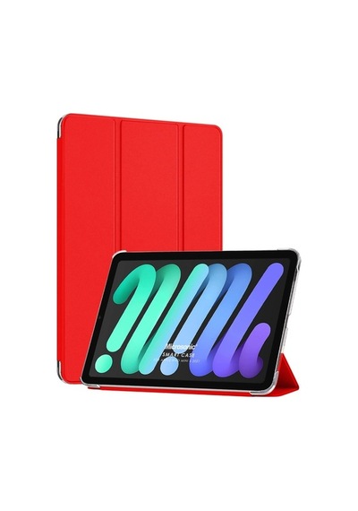 Microsonic Apple Uyumlu iPad Mini 6 2021 Smart Case Ve Arka Kılıf Kırmı