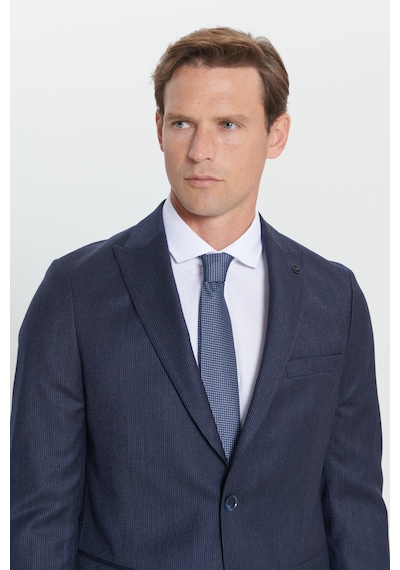 AC&Co / Altınyıldız Classics Erkek Lacı Slim Fit Dar Kesim Kırlangıç Yaka %100 Yün Çizgili Takım Elbise Lacı