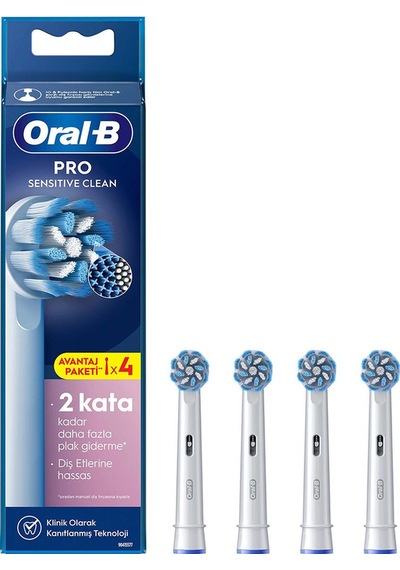 Oral-B Şarjlı Yedek Başlık Sensitive Diş Fırçası 4'lü