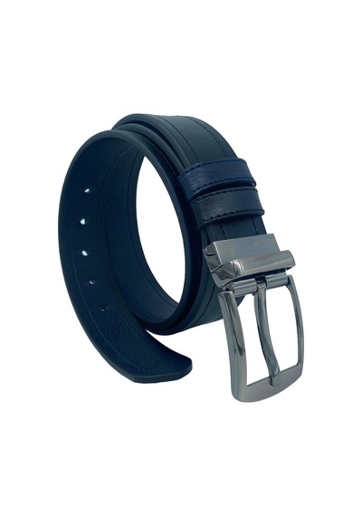 Süzer Deri Lacivert / Siyah Çift Taraflı Suni Deri 4 Cm.lik Unisex Spor Kemer Lacivert
