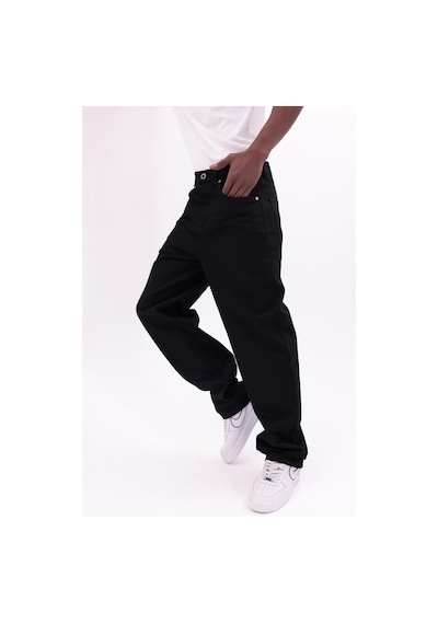 Freemen Erkek Baggy Bol Kesim Kot Pantolon Siyah