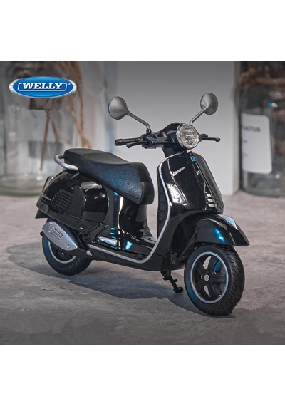 Welly 1:12 Ölçek Vespa Gts 300 Diecast Model Gerçekçi Detaylı Metal Scooter Diecast Renk:siyah