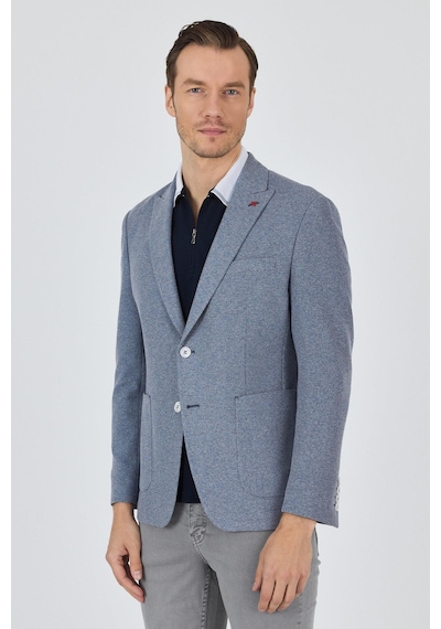 İmza Düz Örme Pamuklu 6 Drop Slim Fit Ceket 1002250114 Indıgo