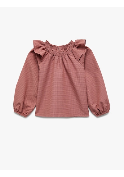 Koton Büzgülü Yaka Pembe Kız Bebek Gömlek 6wmg60006aw Pembe