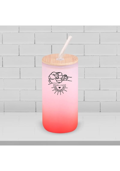 Bk Gift İsimli Dad Tasarımlı Kırmızı Renk Pipetli Buzlu Cam Bardak 600ml - 8, Babaya Hediye, Doğum Günü Hediyesi Kobitmeyen137851 Bk Gift