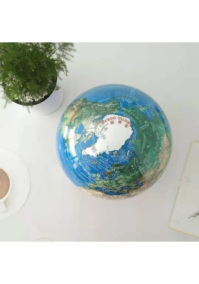 Rgb Led Işıklı Manyetik Sihirl Küre 8'' Dünya Haritası 20cm