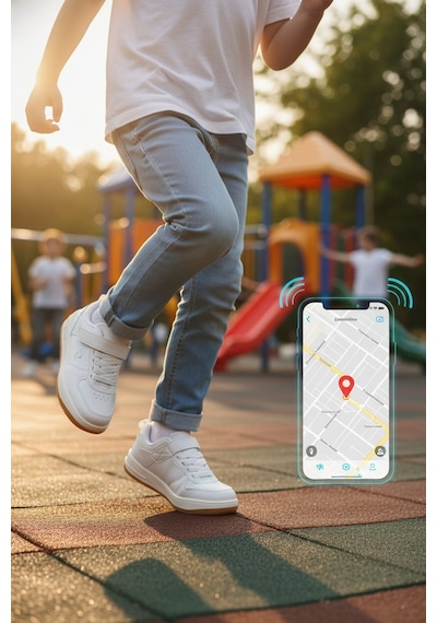 Beyaz Gps Takip Özellikli Unisex Çocuk Spor Ayakkabı Follow F