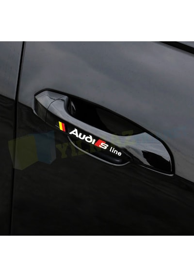Audi S Line Logo Ayna Jant Kapı Kolu Oto Sticker Yapıştırma 4 Ad