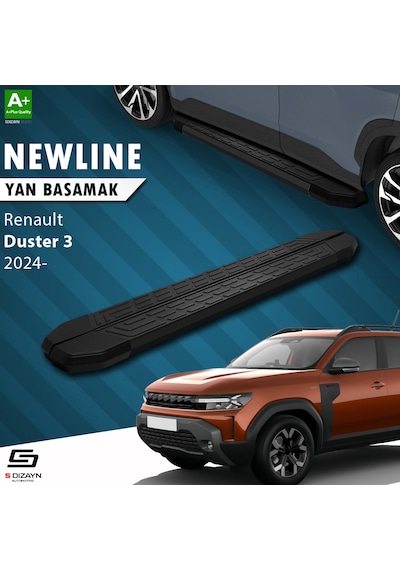 S-dizayn Renault Duster 3 Newline Siyah Yan Basamak 183 Cm 2024 Üzeri A+ Kalite