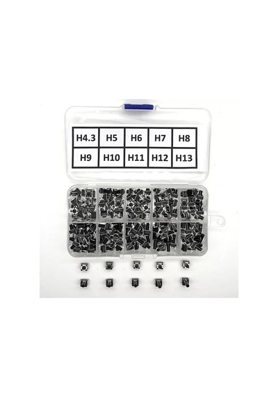 Alkatronik 200 Adet 6x6mm Tact Buton Set 10 Farklı Yükseklikte 4 Pin Dokunmatik Anlık Basmalı Düğme Anahtar
