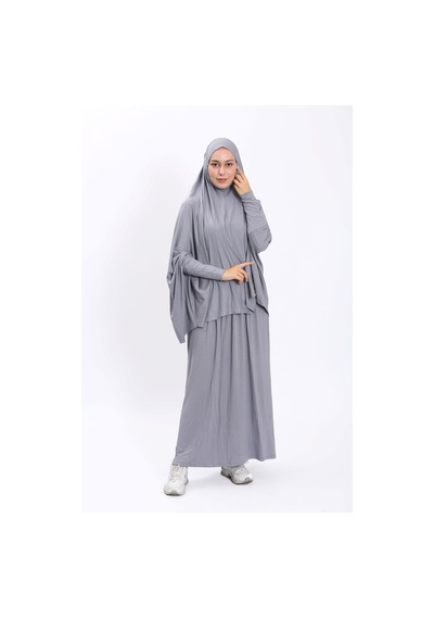 Zahranur Asya Model Namaz Elbisesi -gri Gri
