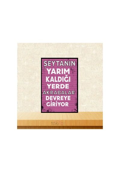 Şeytanın Yarım Kaldığı Yerde 20x30 Cm Retro Ahşap Poster Çok Renkli - 743298402 Çok Renkli