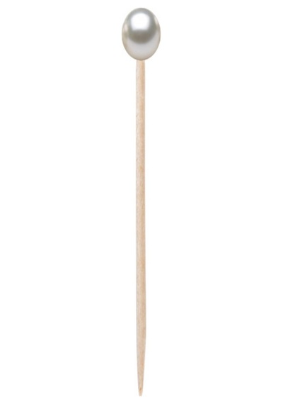 Beyaz İnci 10mm Kürdan 6cm 10 Adet