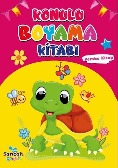 Konulu Boyama Kitabı - Pembe Kitap- Sancak Çocuk
