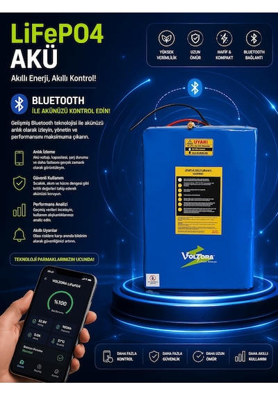 VSM Uyumlu 48v 18ah LiFePO4 Smart Batarya (uzun menzil, stabil güç, 10 yıl ömür) +Bluetooth