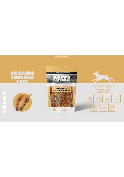 Baffs Naturals Tavuk Ayak Doğal Çiğnemelik Köpek Ödül Maması 100 G