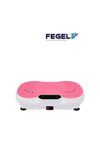 Fegel FG-6500 99 Kademeli Hoparlörlü Direnç Bantlı Uzaktan Kumandalı Titreşimli Fitness Platformu Pembe