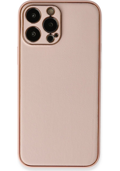 Apple iPhone Uyumlu  Uyumlu 13 Pro Kılıf Coco Deri Silikon Kapak - Pembe
