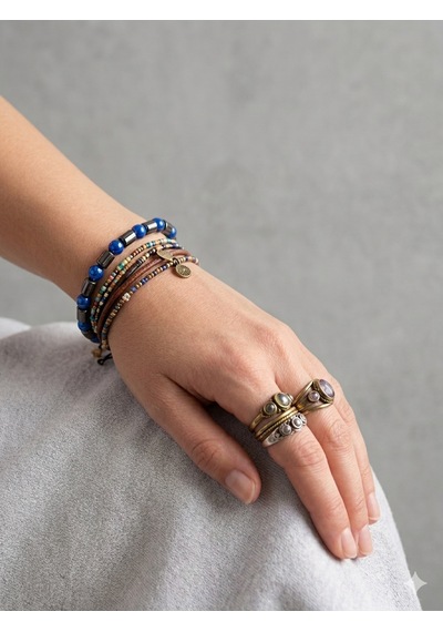 6 Mm Ve Boru Hematit Doğaltaş Bileklik Unisex Açık Mavi