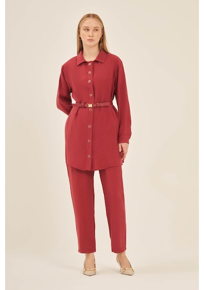 Ftz Women Kadın Pantolonlu Takım Bordo 31035 Bordo