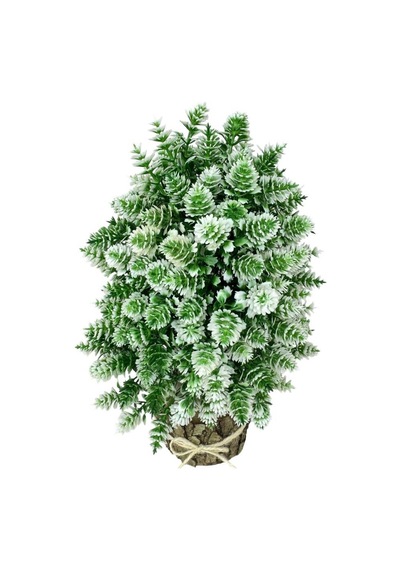 Yapay Çiçek Bonsai Ağacı Beyaz Kozalaklı Kütük Saksıda Dekoratif Yapay Ağaç Bonzai 30 15 Cm