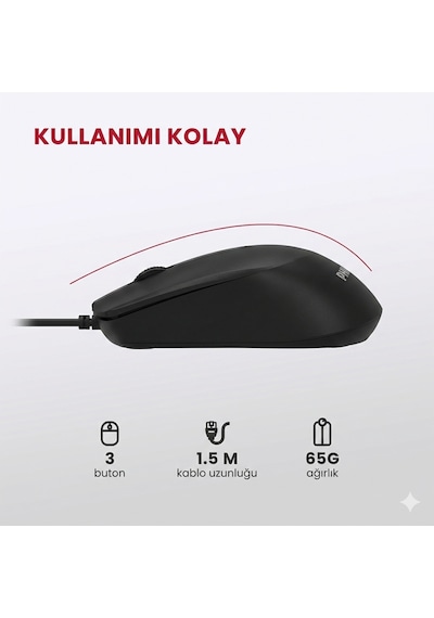Philips SPT6234 Kablolu Türkçe Q Klavye ve Mouse Seti