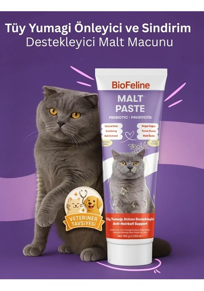 Biofeline Malt Paste 100 Gr Kediler Için Tüy Yumağı Önleyici Malt Macunu