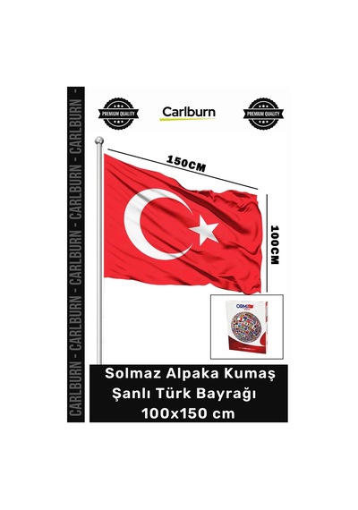 Şanlıbayrak Kaliteli Dış Mekan Solmaz 100x150 Cm Alpaka Kumaş Ay Yıldızlı Şanlı Türk Bayrağı 1