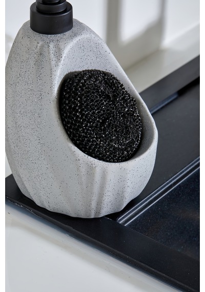 Cooker 180 Ml Seramik Süngerlikli Sıvı Sabunluk Ckr3559 Gri