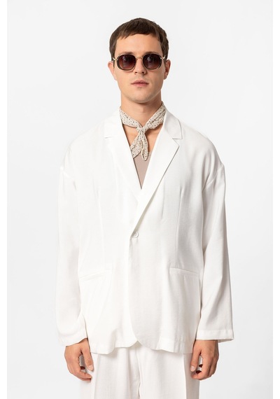 Antioch Oversize Astarsız Erkek Blazer Ceket Ekru