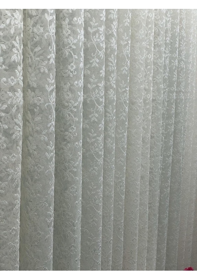 Perdealemi Özel Örme Dokulu Dantel Tül Perde , 100x260, Seyrek Pile, 1/2 Çok Renkli