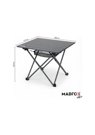 Madfox Apex Katlanabilir Alüminyum Kamp Masası 80 67 62 Cm Siyah