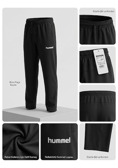 Hummel 2026-27 Tff Hakem Seyahat Pantolonu, Boru Paça, Paraşüt Kumaş Siyah
